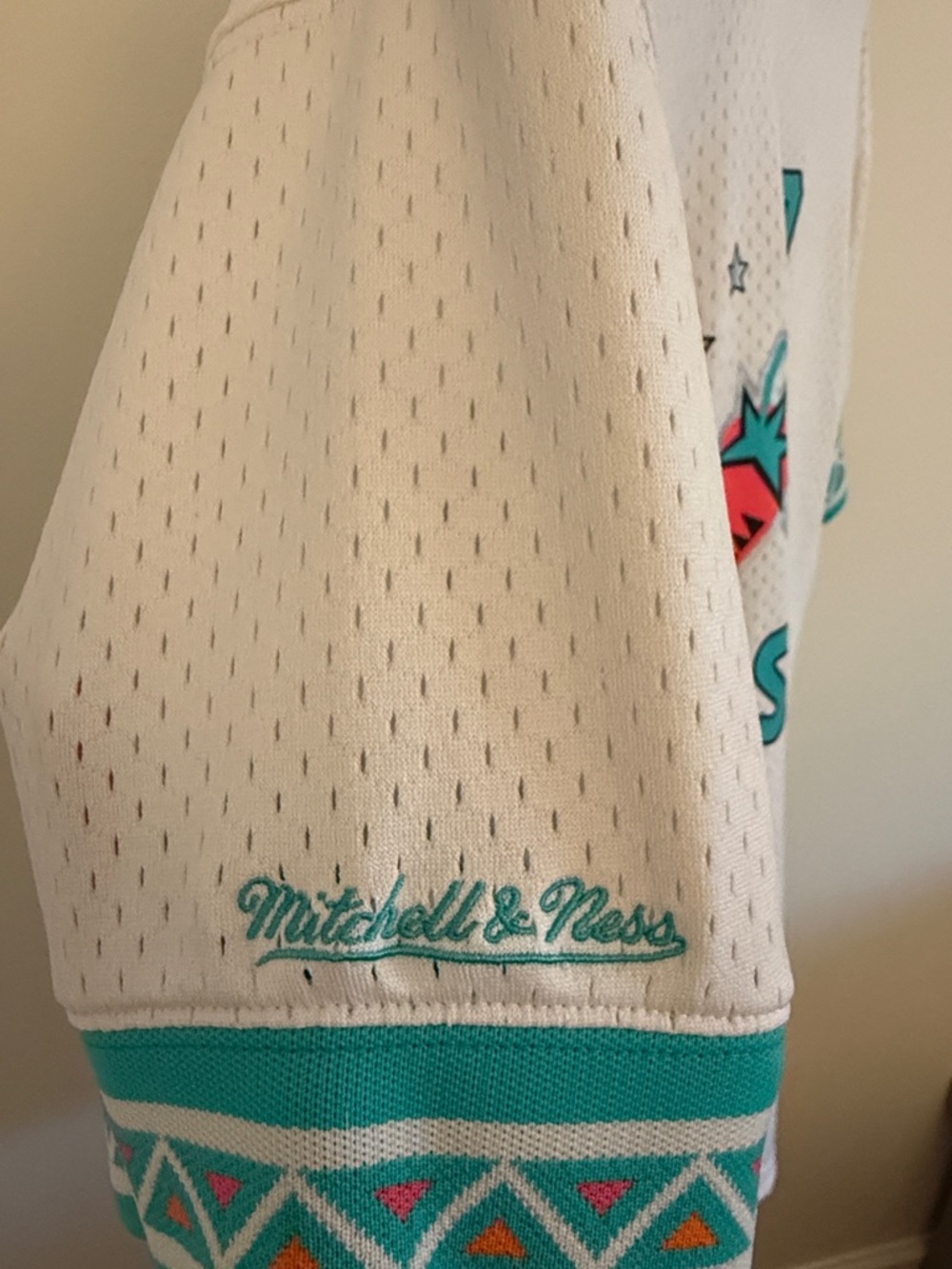 NBA All-Stars Kemp White & Teal Jersey Size L - Picture 5 of 7